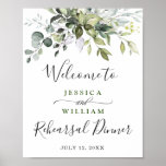 Watercolor Eucalyptus Greenery Rehearsal Dinner Poster<br><div class="desc">Enjoy your Rehearsal Dinner with this unique poster with Ivory White Watercolor Eucalyptus Greenery . The default size is 8 x 10 inches, you can change it to a larger size. For further customization, please click the "customize further" link and use our design tool to modify this template. If you...</div>