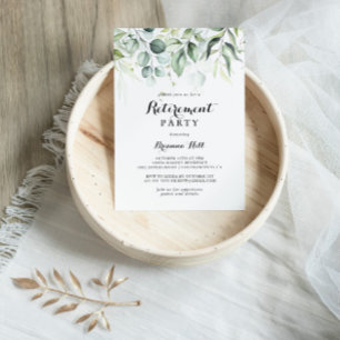Watercolor Eucalyptus Greenery Retirement Party  Invitation