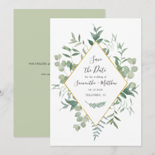 Watercolor Eucalyptus Greenery Save the Date