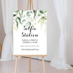 Watercolor Eucalyptus Greenery Selfie Station Sign