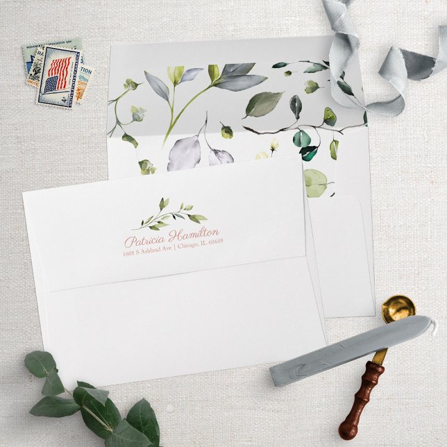 Watercolor Eucalyptus Greenery Simple Beautiful  Envelope (Creator Uploaded)