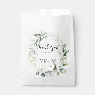 Watercolor Eucalyptus Greenery Thank You Wedding Favor Bag