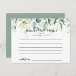 Watercolor Eucalyptus Greenery Wedding Advice Card<br><div class="desc">This watercolor eucalyptus greenery wedding advice card is perfect for a rustic wedding. The design features . This artistic design features hand-drawn,  watercolor eucalyptus green foliage,  inspiring natural beauty.

Personalize the cards with the names of the bride and groom,  parents-to-be or graduate.</div>