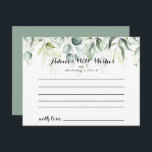 Watercolor Eucalyptus Greenery Wedding Advice Card<br><div class="desc">This watercolor eucalyptus greenery wedding advice card is perfect for a rustic wedding. The design features . This artistic design features hand-drawn,  watercolor eucalyptus green foliage,  inspiring natural beauty.

Personalize the cards with the names of the bride and groom,  parents-to-be or graduate.</div>