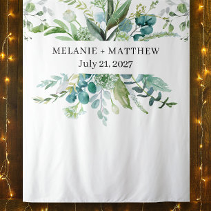 Watercolor Eucalyptus Greenery Wedding Backdrop