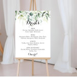 Watercolor Eucalyptus Greenery Wedding Drinks Menu Poster<br><div class="desc">This watercolor eucalyptus greenery wedding drinks menu poster is perfect for a rustic wedding. This artistic design features hand-drawn,  watercolor eucalyptus green foliage,  inspiring natural beauty.</div>