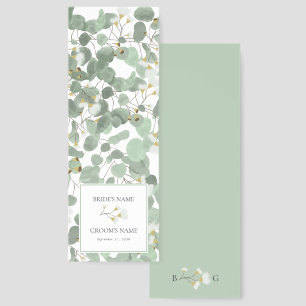 Watercolor Eucalyptus Greenery Wedding Favor Bookmarks