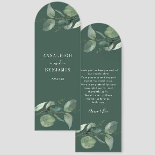 Watercolor Eucalyptus Greenery Wedding Favors Bookmarks