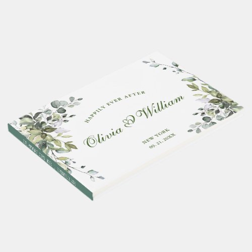 Watercolor Eucalyptus  Greenery Wedding Guest Book