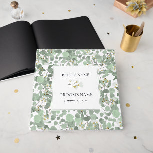Watercolor Eucalyptus Greenery Wedding Itinerary Guest Book