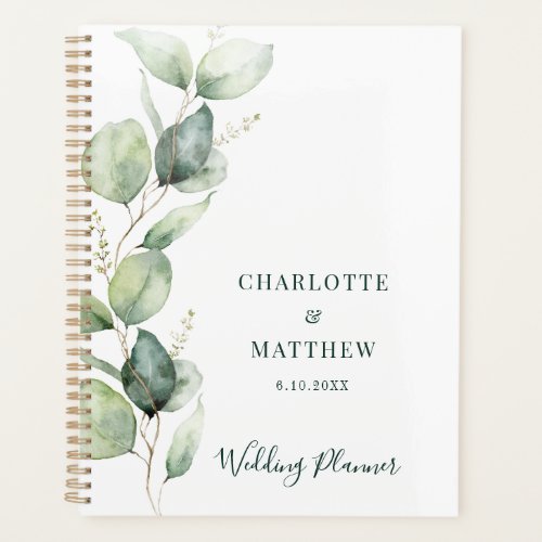 Watercolor Eucalyptus Greenery Wedding Planner