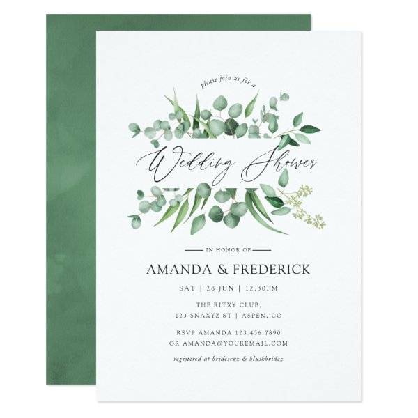 256793648797402723 Watercolor Eucalyptus Greenery Wedding Shower Invitation