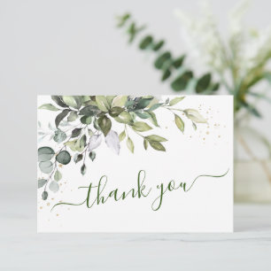 Watercolor Eucalyptus Greenery Wedding Thank You Card