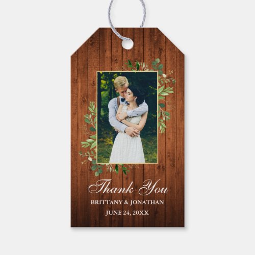 Watercolor Eucalyptus Greenery Wood Wedding Gift Tags