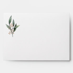 Watercolor eucalyptus gum leaf custom envelope