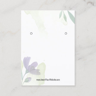 Watercolor Eucalyptus Kraft Earring Display Logo Business Card