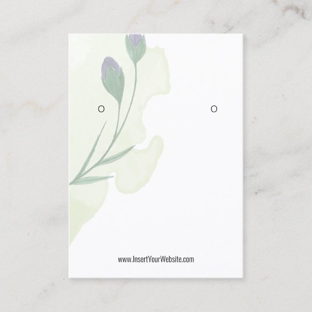 Watercolor Eucalyptus Kraft Earring Display Logo Business Card (Front)