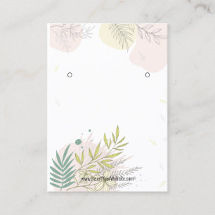 Watercolor Eucalyptus Kraft Earring Display Logo Business Card