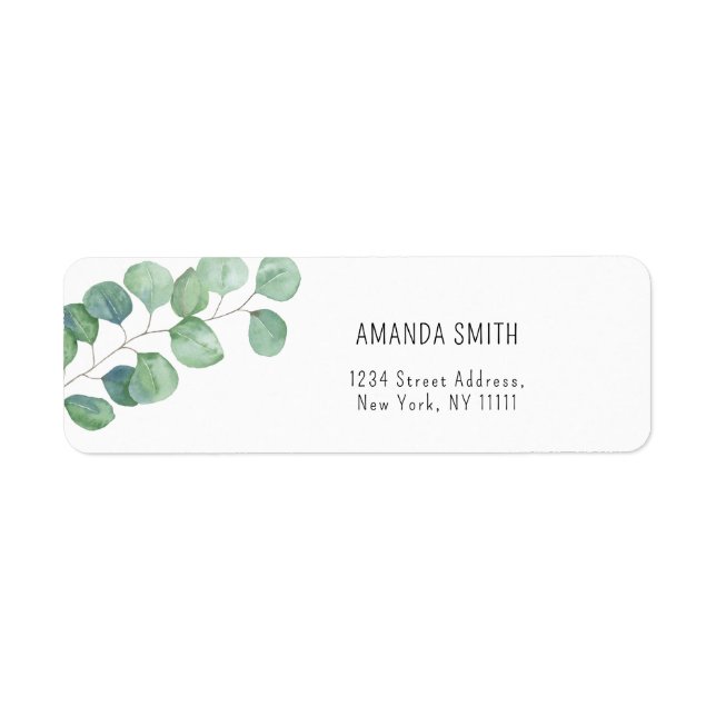 Watercolor Eucalyptus label (Front)