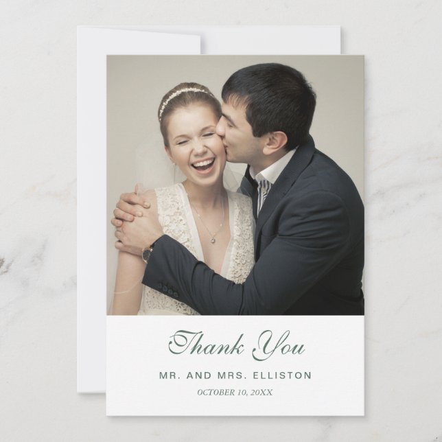 Watercolor Eucalyptus Leaf Pattern | Thank You Card (Front)