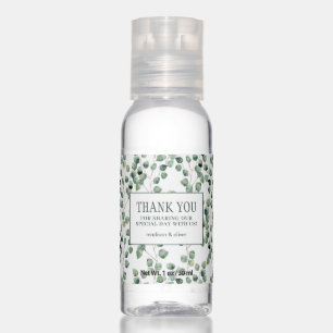 Watercolor Eucalyptus Leaf Pattern Thank You Hand Sanitizer