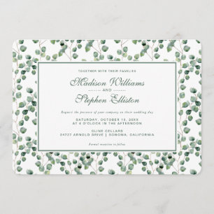 Watercolor Eucalyptus Leaf Pattern - Wedding Invitation