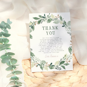 Watercolor Eucalyptus Leaves Bridal Shower Thank You Card