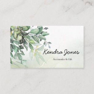 Watercolor Eucalyptus leaves Business Card