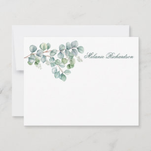 Watercolor Eucalyptus Leaves - Choose Size - Note Card