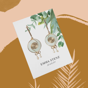 Watercolor Eucalyptus Leaves Earring Display Card