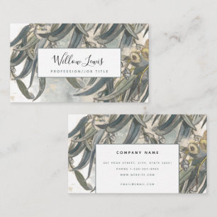 Watercolor Eucalyptus Leaves Greenery Business Card