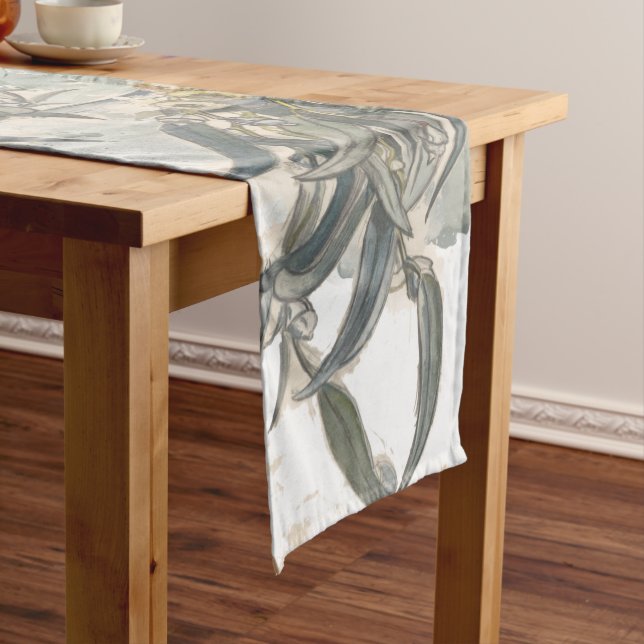 Watercolor Eucalyptus Leaves Greenery Long Table Runner (In Situ)