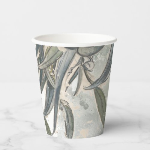 Watercolor Eucalyptus Leaves Greenery Paper Cups