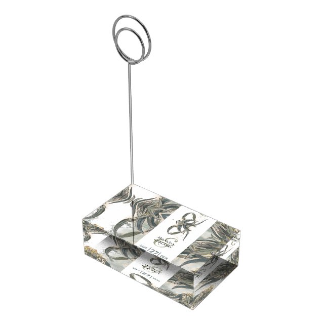 Watercolor Eucalyptus Leaves Greenery Wedding   Place Card Holder (Corner)