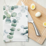 Watercolor eucalyptus leaves  kitchen towel<br><div class="desc">Watercolor eucalyptus leaves pattern.</div>