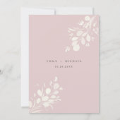Watercolor Eucalyptus Leaves Save the Date Card (Back)