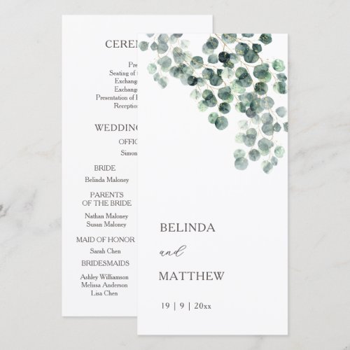 Watercolor Eucalyptus Leaves Wedding