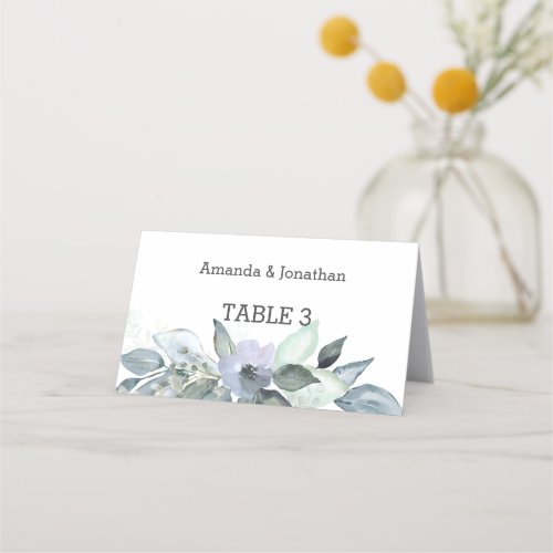 Watercolor Eucalyptus Leaves Wedding Place Cards