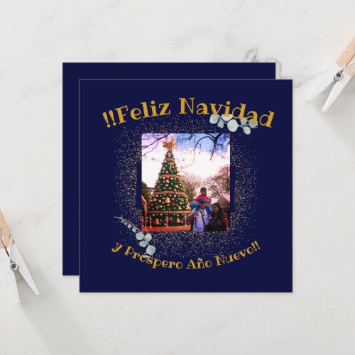 Watercolor Eucalyptus Modern Feliz Navidad