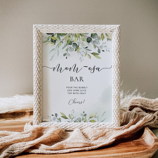 Watercolor eucalyptus Mom-osa bar sign (Creator Uploaded)