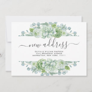 Watercolor Eucalyptus Moving Announcement Card