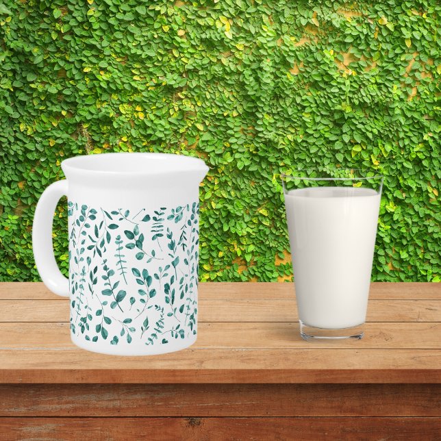 Watercolor Eucalyptus Pattern   Beverage Pitcher (Creator Uploaded)