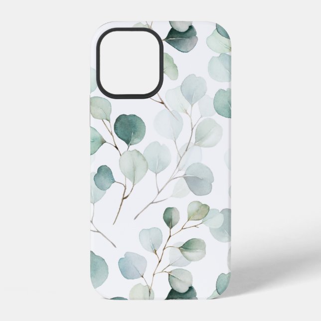 Watercolor Eucalyptus Pattern Case-Mat Iphone Case (Back)