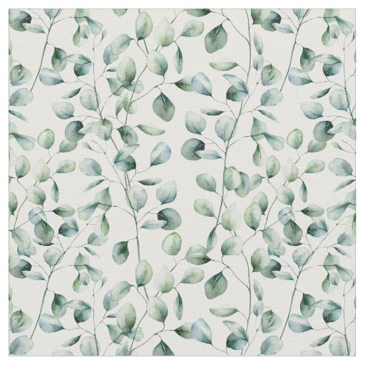 Watercolor Eucalyptus Pattern Fabric