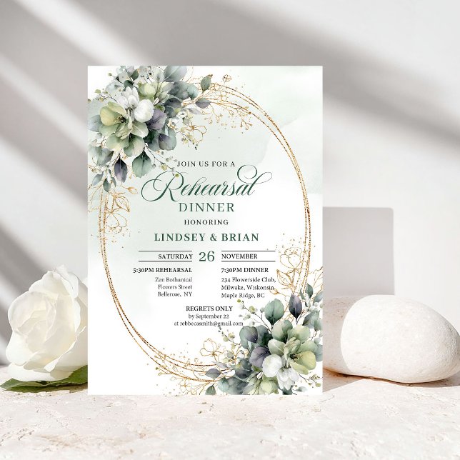Watercolor Eucalyptus Rehearsal Dinner Invite (Watercolor Eucalyptus Rehearsal Dinner Invite)