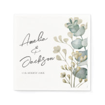 Watercolor Eucalyptus Sage Green Wedding