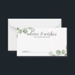 Watercolor Eucalyptus Wedding Advice and Wishes<br><div class="desc">Celebrate your special day with these beautifully wedding advice and wishes card,  featuring title "advice&wishes" in modern script and decorated with soft watercolor eucalyptus on a white background.

Perfect for wedding,  baby shower,  birthday party,  bridal shower,  bachelorette party and any special occasions.</div>
