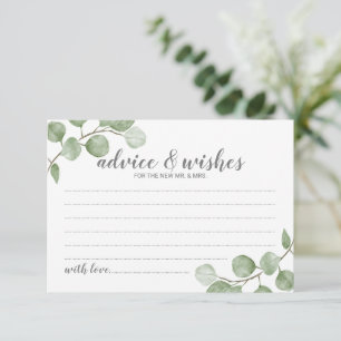 Watercolor Eucalyptus Wedding Advice and Wishes