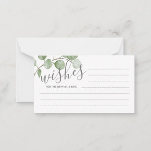 Watercolor Eucalyptus Wedding Advice and Wishes Card