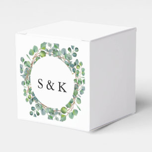 Watercolor Eucalyptus Wedding Favor Boxes